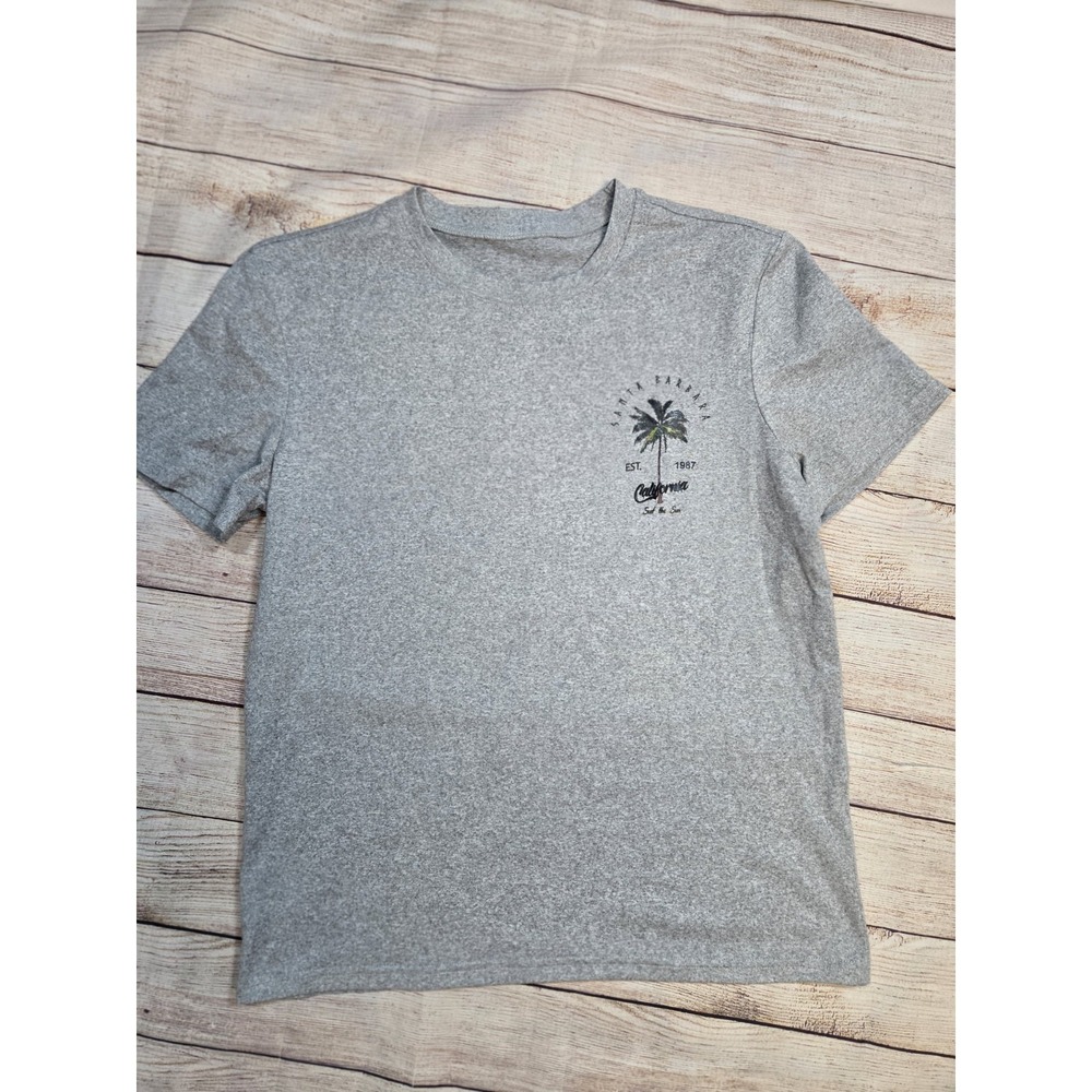 Gray‎ Santa Barbara California Graphic T-Shirt Size Small Palm Tree Tee